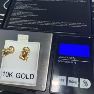 Gold jesus head earrings 10k